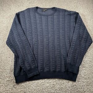 Vintage 90s Wool Acrylic Pullover‎ Men XXL 3D Knit Preppy Sweater Grandpacore